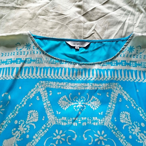 NEW PHOTOS! TUNIC, BELTED, BLUE & WHITE, SIZE 4X, MADE IN CANADA!, PRINTED, BOAT - Picture 6 of 13